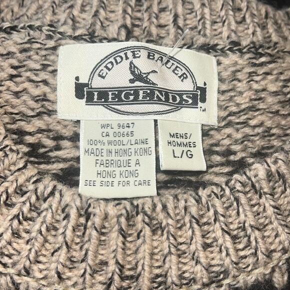 VNTG EDDIE BAUER wool eclectic grandpa cabin core crewneck L - Picture 2 of 6